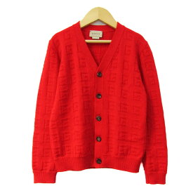 GUCCI グッチ カーディガン G柄 イタリア製 トップス 女の子 キッズ 男の子用 6Yサイズ レッド 【中古】