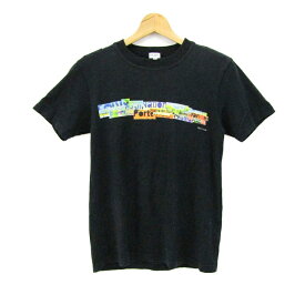 Paul Smith ポールスミス 半袖Tシャツ トップス グラフィックT コットン 日本製 レディース Mサイズ ブラック 【中古】