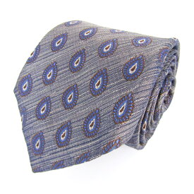 LUIGI BORRELLI ナポリ一流老舗 ルイジボレッリ ブランドネクタイ ストライプ ペイズリー シルク イタリア製 PO メンズ ネイビー 【中古】