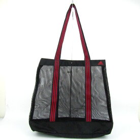 adidas アディダス トートバッグ メッシュ スポーツバッグ 肩掛け 鞄 ブランド レディース メンズ ブラック 【中古】