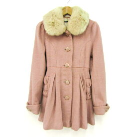 INGNI イング ウールコート リボン ファー付き アウター レディース Mサイズ ピンク 【中古】