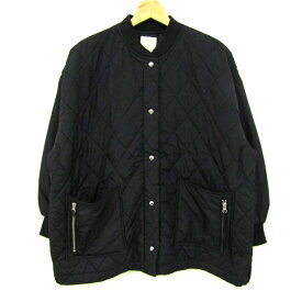 earth music&ecology アースミュージックアンドエコロジー キルティングジャケット 中綿入り アウター レディース Fサイズ 黒 【中古】