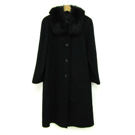 Arte アルテ ロングコート アウター カシミヤ100% ファー付き 未使用品 レディース 9サイズ ブラック 【中古】