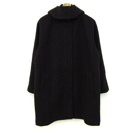 GEORGES RECH ジョルジュレッシュ ウールコート フーデッドコート アウター レディース 38サイズ ネイビー 【中古】