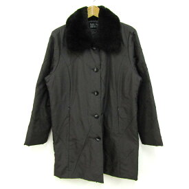 BELTA BUONO ベルタボーノ ショートコート 中綿ジャケット ファー アウター シルク100% レディース 11ARサイズ グレー 【中古】