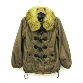 GRACE CONTINENTAL グレースコンチネンタル ダッフルコート アウター 中綿ジャケット ファー付き レディース 36サイズ ベージュ 【中古】