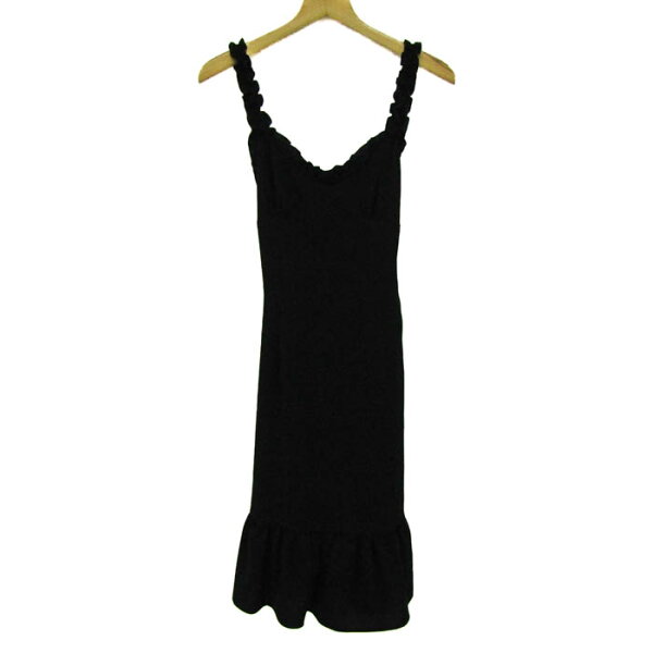 【楽天スーパーSALE 50％OFF】JESUS DIAMANTE ジーザスディアマンテ ロングワンピース トップス ノースリーブ ベルト付き 日本製 レディース 40サイズ ブラック 【中古】