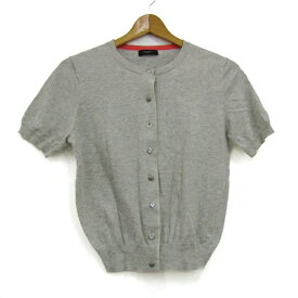 Paul Smith Black ポールスミス ブラック カーディガン 半袖 クルーネック トップス レディース Lサイズ グレー 【中古】