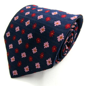 Paul Smith ポールスミス ブランド ネクタイ 花柄 シルク 英国製 PO メンズ ネイビー 【中古】
