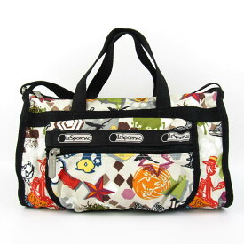 【期間限定50％OFF】LeSportsac レスポートサック ボストンバッグ 2way 旅行バッグ 斜め掛け 鞄 カバン ブランド レディース ベージュ 【中古】