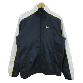 【39％OFFクーポン配布中 10/4 20:00〜10/9 01:59】NIKE ナイキ ブルゾン ウィンドブレーカー ジャンパー アウター メンズ Sサイズ ネイビー×ホワイト 【中古】