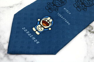 楽天市場 ドラえもん Doraemon 絵描き歌 漫画 アニメ グッズ 日本製 シルク キャラクター柄 ネイビー シルク ブランド ネクタイ 送料無料 中古 良品 Barce