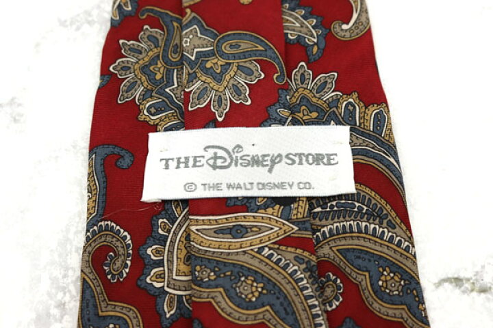 楽天市場 ディズニー Disney ミッキーマウス ディズニーストア Usa製 シルク キャラクター柄 レッド シルク ブランド ネクタイ 送料無料 中古 良品 Barce