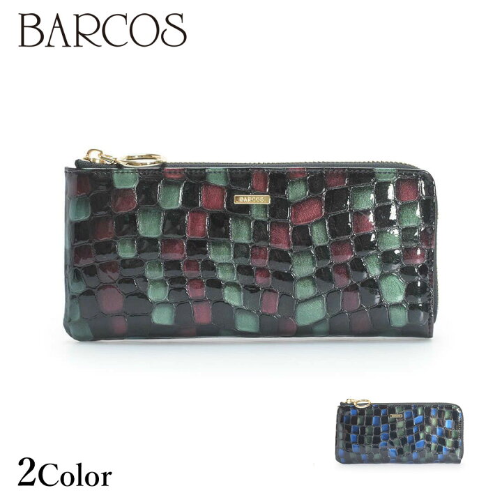 楽天市場】BARCOS 配色ソフトステンドガラスレザーL字型財布 
