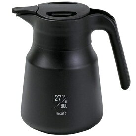 コーヒーサーバー 800ml ステンレス製 ieカフェ ブラック HB-6618 コーヒー ポット 保温 保冷 珈琲 ワンタッチ パール金属