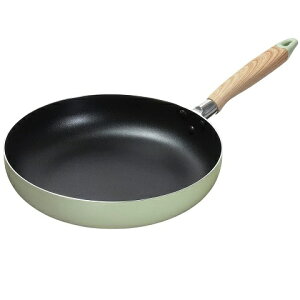 フライパン 28cm IH対応 ふっ素加工 グリーン ナチュラルクックピュア HB-6669 木柄 木目 かわいい オール熱源 ペールグリーン おしゃれ パール金属