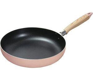 フライパン 28cm IH対応 ふっ素加工 ピンク ナチュラルクックピュア HB-6663 木柄 木目 かわいい オール熱源 ペールピンク おしゃれ パール金属