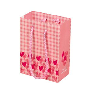 ギフト ラッピング 紙袋 お菓子袋 ベイクベイク 手さげバッグ ハート 紙製 1枚 D-6451 プレゼント ギフト バッグ かわいい バレンタイン パール金属 ピンク 限定数量特価