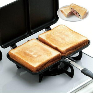 ホットサンドメーカー ツイン ホットサンドトースター ふっ素加工 おやつDEっSE2 D-6538 ダブル ホットサンド 耳まで焼ける 2枚焼き 直火 ガス火 カフェ キャンプ アウトドア パール金属