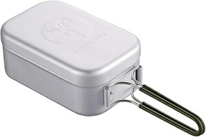 メスティン アルミ 角型クッカー 1合炊き 目盛付き UH-4113 飯盒 飯ごう はんごう 軽量 折りたたみ キャンプ 鍋 ご飯 炊飯 バーベキュー ライスクッカー キャプテンスタッグ