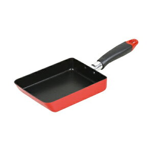 卵焼き フライパン 13×18cm IH対応 玉子焼 ふっ素加工 ニューフォア レッド HB-8049 玉子焼き器 こびりつきにくい 赤 パール金属