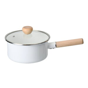 ホーロー 片手鍋 18cm IH対応 ホワイト 蓋付き アミュレット HB-4888 ホーロー鍋 おしゃれ ふた付き パール金属 ih オール熱源 ほうろう鍋