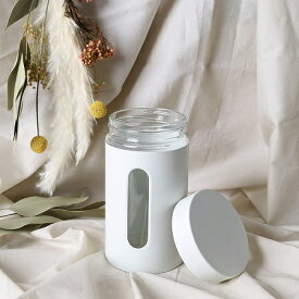 保存容器 600ml ガラス製 キャニスター ホワイト コマド HB-4531 ガラス容器 コーヒー豆 調味料 ナッツ ドライフルーツ パスタ ペットフード 食品保存 保存瓶 円形 丸型 おしゃれ 白 フードストッカー 小窓付き パール金属