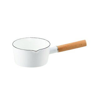 ホーロー ミルクパン 15cm ホワイト プレサージュ HB-5309 ホーロー鍋 おしゃれ 離乳食 小鍋 片手鍋 IH対応 オール熱源 パール金属 ほうろう鍋