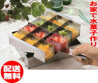 ステンレス玉子豆腐＆寒天流し器12マス仕切り ヘラ付き　寒天ゼリー器自家製ゼリー、水ようかん、が手作…