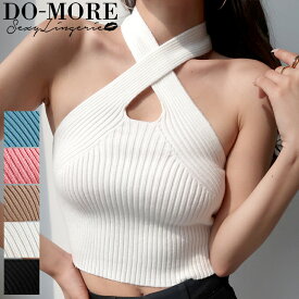 ≪へそ出しニット★ショート丈リブニット≫へそ出しセーター クロップド ニット お腹見せ ノースリーブ タンクトップ キャミソール ホルターネック ニット 大人女子 コスプレ コスチューム へそ出しトップス 送料無料