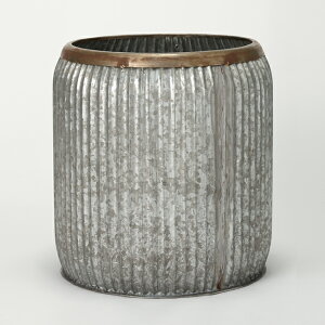 カウシオ 51 ≪植木鉢 ガーデン雑貨 ブリキ 大型 鉢カバー おしゃれ かわいい ジャンクテイスト インド製≫