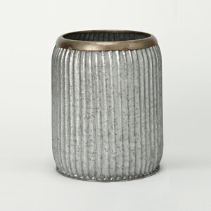 カウシオ 45 ≪植木鉢 ガーデン雑貨 ブリキ 大型 鉢カバー おしゃれ かわいい ジャンクテイスト インド製≫