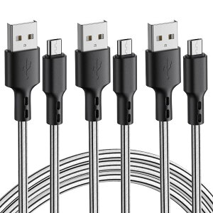 yzMicro USB P[u y3{Zbg 3mz 2.4a }[d f[^] fh~ Xperia GalaxyS7 PS4 XboxRg[[ edge S6 Note5 AQUOS SH-04H SH-03G ȂǑΉ (Micro USB)