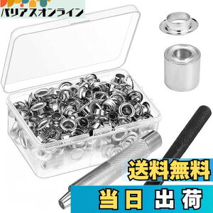 【送料無料】Bestgleハトメ セット12mm 両面ハトメ キット玉 レザークラフト 真鍮製 スナップボタン 100組両面ハトメ玉 DIY 飾り用手芸 打ち具 セット 収納ケース付き シルバー