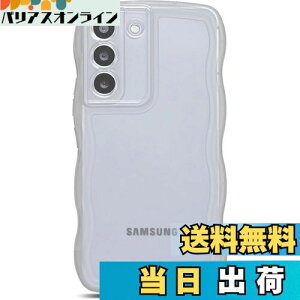 【送料無料】QLTYPRI Galaxy S21 ケース クリア TPU カバー ウェーブ おしゃれ 韓国 可愛い 透明 薄型 軽量 耐衝撃 滑り止め (SC-51B / SCG09) スマホケース ワイヤレス充電対応 ストラップホール付き ギ