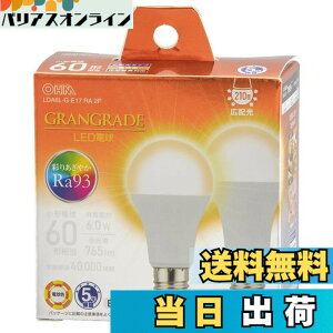 �y���������z�I�[���d�@ LED�d�����` E17 60�`����/60W���� �d���F Ra93�����F �����Ή� �f�M�ގ{�H���Ή� �~�j�N���v�g���` 2�� LDA6L-G-E17 RA 2P 06-5566 OHM
