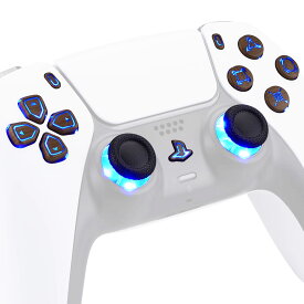 ps5本体ではなく、eXtremeRate ps5コントローラー（BDM-010&BDM-020）に対応用光るDTF ledキット、マルチカラー発光D-padサムスティックシェアオプション、ホームフェイスボタン七つの色と九つのモードがあり【木目調デザイン】