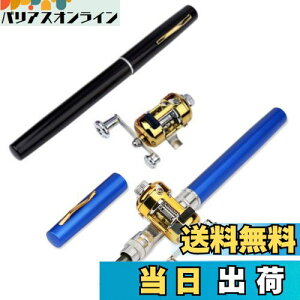 【送料無料】LNJLQW 2個入 ミニ 釣竿 簡易釣り竿セット 2色 ペン型ロッド 1m投げ竿 釣りミニ伸縮式 釣りリール 超軽量 持運び便利 釣り入門 ロッド 初心者用