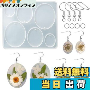 【送料無料】5WYOUKE 楕円形 イヤリングモールド シリコンモールド レジン モールド 楕円 イヤリング 金具付き 穴あけ サイズ違い エポキシ樹脂 手作り ペンダント ジュエリーモールド ピアス