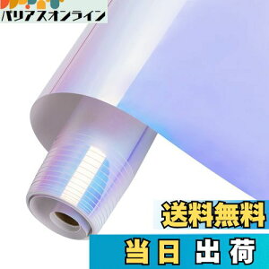 【送料無料】HTVRONT カッティングシート レインボー(虹) ホワイトホログラムシート カッティングシール カッティング用シート コップ 車 約152*30cm 防水耐候 室内室外