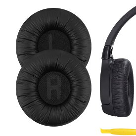 Geekria イヤーパッド QuickFit 互換性 パッド ジェイビーエル JBL JR300, JR300BT, T450BT, T500BT, Tune 500, Tune 500BT, Tune 510BT, Tune 520 ヘッドホンに対応 パッド イヤー/イヤーカップ (レザーレット/ブラック)