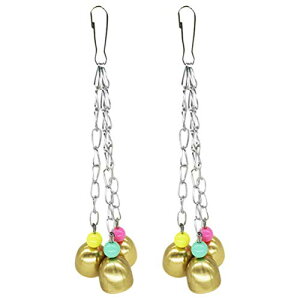 【送料無料】VORCOOL 2個 ペットおもちゃ 鳥かご インコ おもちゃ セキセイインコ ベル ビーズの色がランダム