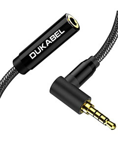 【送料無料】DuKabel 1.2M 3.5mm l字 イヤホン 延長ケーブル 3.5mm イヤホン 延長コード4極 L字型プラグ クリスタルナイロン編組 ステレオミニプラグ オーディオケーブル スピーカー/車/Androidスマホ