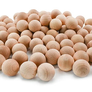 【送料無料】Enkrio 木製 ボール ウッドクラフトボール 100個セット 木製ビーズ 丸い木製のボール 穴なし 塗装なし DIY工芸品 装飾 天然木 無着色