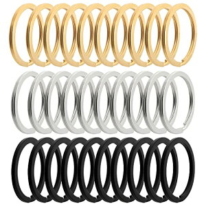 【送料無料】Coollooda 平キーリング 30個セット 外径30mm 二重リング キーホルダー キーリング キーホルダーリング金具 脱落防止 紛失防止 丸カン 金具