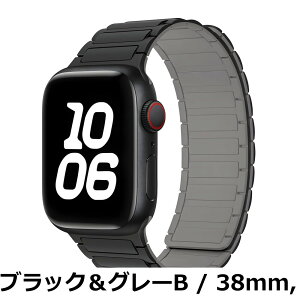 �y���������z[JUNOVA] for Apple Watch �o���h �V���R���}�O�l�b�g�X�g���b�v 38mm 39mm 40mm 41mm 42mm 42mm 44mm 45mm 46mm 49mm�Ή� Apple Watch Series 11(42mm)/10/9/8/7/6/5/4/SE/SE3�p �����Y ���f�B�[�X �����E�}�O�l�b�g