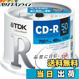 �y���������zTDK �f�[�^�pCD-R 700MB 48�{���Ή� �z���C�g���C�h�v�����^�u�� 50���X�s���h�� CD-R80PWDX50PE