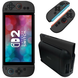 【送料無料】Nintendo Switch 2 カバー 質なTPU素材 [ONETIAOLONG] スイッチ2 ケース ソフトカバー 柔らかい 一体式 着脱簡単 薄型軽量設計 超耐衝撃 指紋防止 傷防止 防塵 保護カバー Switch 2 (2025)対応(ブラック)