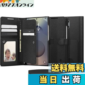 �y���������zSpigen Galaxy S25 Ultra �P�[�X �蒠�^ �ϏՌ� �ČRMIL�K�i�擾 ���X�g���b�v�t�� �J�[�h���[ �σL�Y �����v �Ռ��z�� �E�H���b�gS ACS09124 (�u���b�N)