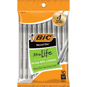 �y���������zBic Round Stic Xtra Life�{�[���y��, Medium Point 10 Count